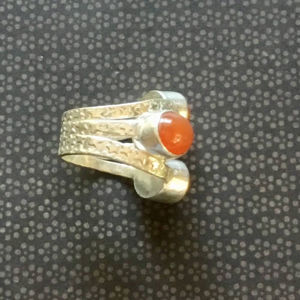 Carnelian Gemstone Cabochon Ring Multiple Gems Unique - Picture 3 of 7